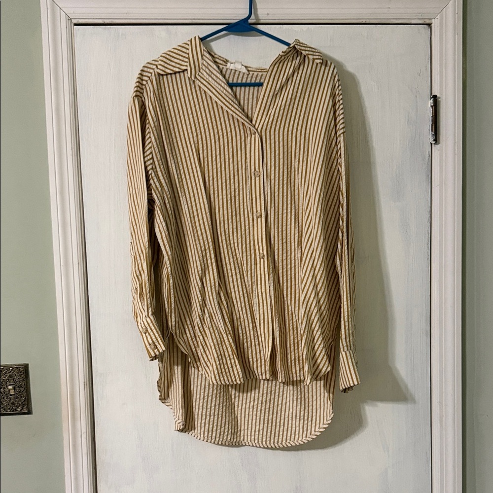 Striped Tan Woen's Shirt